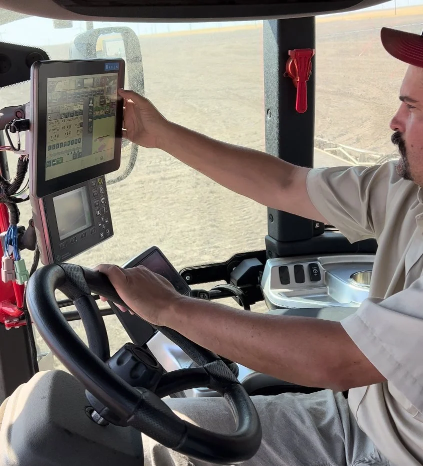 Sprayer running a weed-map prescription in the field